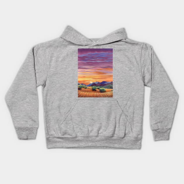 Napa Valley California wine lover vineyard Kids Hoodie by Fantasyart123